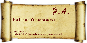 Holler Alexandra névjegykártya